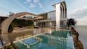 optimize 3d modern aesthetic hallway layout stylish house, saltbox house,prairie