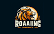 design creative roaring lion logo with satisfaction guaranteed