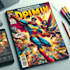 create a comic cover page design illustration and  comic book