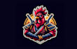 give creative samurai rooster mascot logo design with new concepts