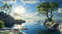 do stunning fantasy landscape, background illustration