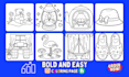 create bold and easy coloring book and color by number pages
