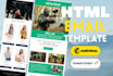 design a professional HTML email template or newsletter