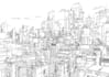 do a cyberpunk futuristic city art