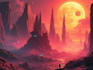 draw a cyberpunk futuristic landscape or sci fi concept