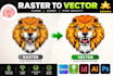 vectorize image and redraw logo to vector in 1 hour