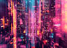 make a cyberpunk futuristic city art