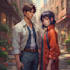 make a anime couple character art anime style