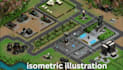 create high quality isometric illustration 3d isometric event map vector festiva