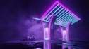 design modern petrol station design,3d cgi fuel station, bus stands,gas station