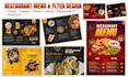 do restaurant food menu design, digital menu board, fast food flyer, brochure