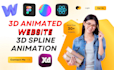 interactive 3d animated webflow website threejs 3d shopify wix spline animation