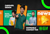 design professional social media posts facebook, instagram post, banner ad