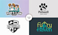 design creative dog, pet, cat, veterinary or animal logo