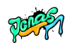 design graffiti font logo and illustration