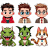 design unique cartoon characters for merch,