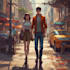make a anime couple character art anime style