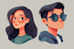 draw flat vector character design