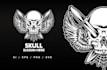 make retro skull tattoo logo