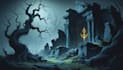 create a horror metal cover illustration