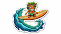do modern surfer tiki sticker logo with an original concept