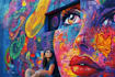 make mural design, graffiti and wallpaper illustration