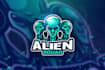 make creative esport mascot alien logo