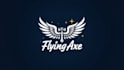 make unique flying axe with wings logo with a free source file