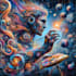 create magical abstract art, psychedelic, surrealism, cubism