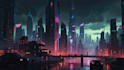 design cyberpunk futuristic city art