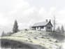 sketch landscape, house or building
