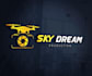 create a cute vintage drone logo illustration