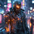 draw star wars cyberpunk, sci fi character art, game character