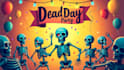 do dancing skeletons dead day party  skull logo