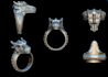 3d design jewelry face figures and sculptures