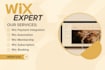create wix online course website design, wix membership site setup, sales funnel
