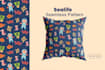create cute cartoon seamless patterns for kids clothing, fabric print