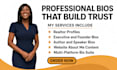 write professional SEO author bio realtor profile HR essay case study writing