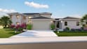 design a modern backyard landscape with pool, patio and garden