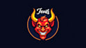 do devil mask mascot logo design with company