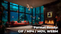 cozy ambient animation fire, rain, smoke and looping backgrounds