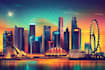 draw skyline, cityscape, landmarks vector art
