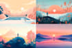 create your minimal landscape illustration