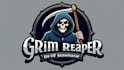 do grim reaper mascot logo with company name