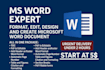 format word documents professionally, and error free