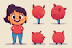 draw simple cute 2d cartoon character in my style