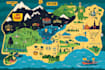 create a vector map illustration for events, festivals, and venues