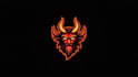 do king devil head mascot logo with business