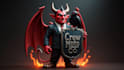 do devil with crow mascot logo with company