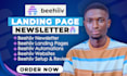 setup beehiiv newsletter, beehiiv ai newsletter, beehiive landing page, behiive